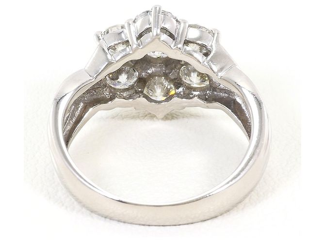 Autre Marque Bague Anneau en Platine avec Diamant - vue 4