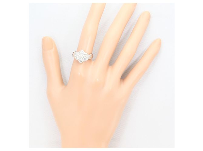 Autre Marque Bague Anneau en Platine avec Diamant - vue 7