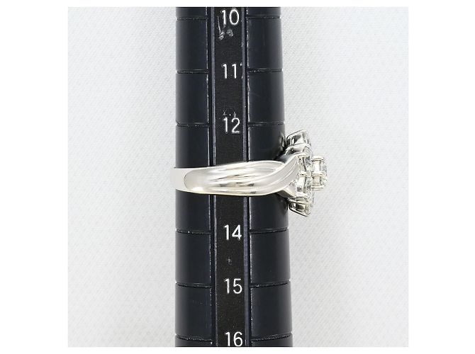 Autre Marque Bague Anneau en Platine avec Diamant - vue 8