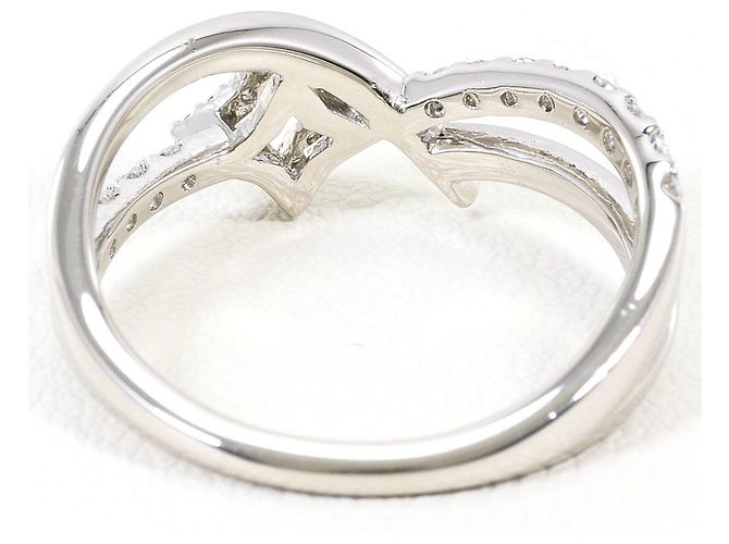 Autre Marque Platin-Bandring mit Diamant - Ansicht 4