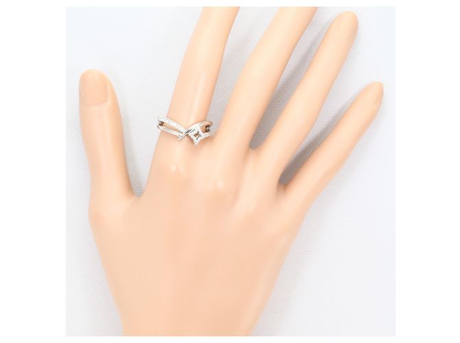 Autre Marque Platin-Bandring mit Diamant - Ansicht 7