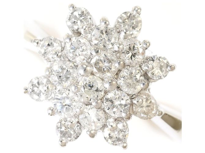 Autre Marque Platin-Ring mit Diamant - Ansicht 2