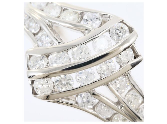 Autre Marque Platinband-Ring PT850 mit Diamant - Ansicht 2