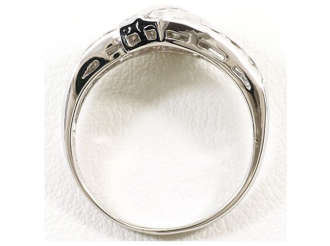 Autre Marque Platinband-Ring PT850 mit Diamant - Ansicht 3