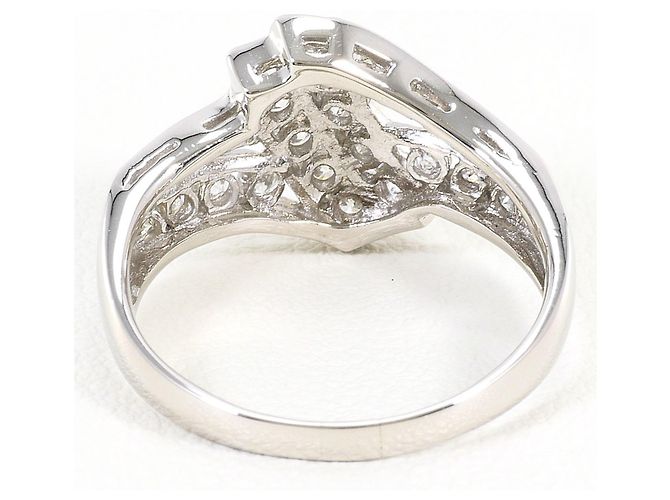 Autre Marque Platinband-Ring PT850 mit Diamant - Ansicht 4
