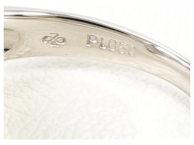 Autre Marque Platinband-Ring PT850 mit Diamant - Ansicht 5