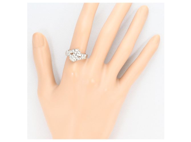 Autre Marque Platinband-Ring PT850 mit Diamant - Ansicht 7
