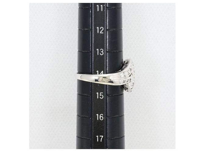 Autre Marque Platinband-Ring PT850 mit Diamant - Ansicht 8