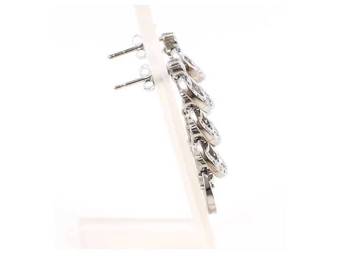 Autre Marque Eleganti orecchini a goccia in oro bianco 18K e diamanti D'oro - vista 3