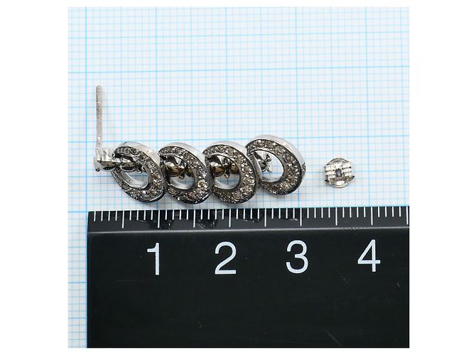 Autre Marque Eleganti orecchini a goccia in oro bianco 18K e diamanti D'oro - vista 5