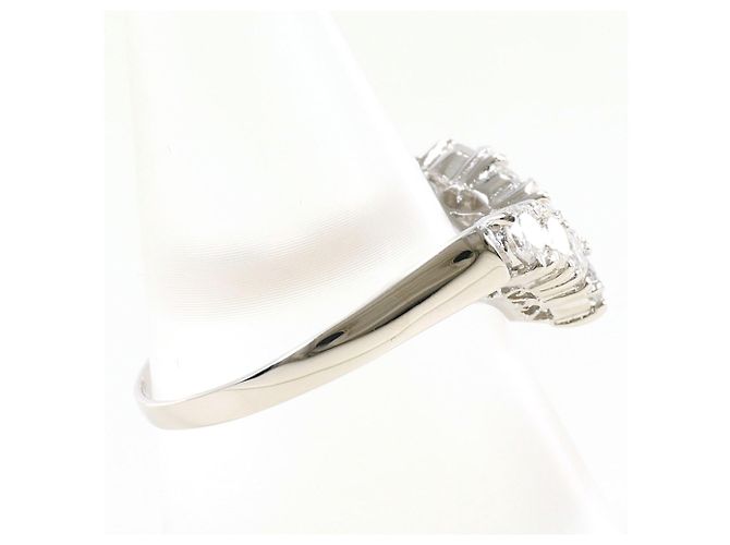 Autre Marque Platin-Bandring mit Diamant - Ansicht 3