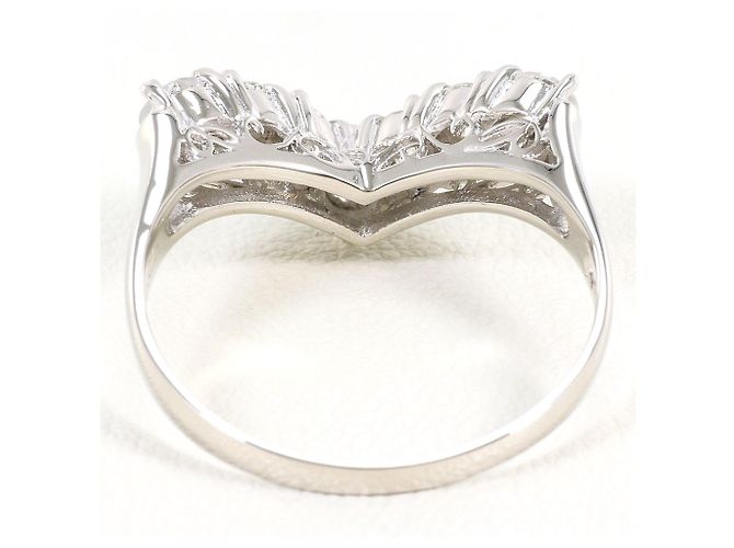 Autre Marque Platin-Bandring mit Diamant - Ansicht 4
