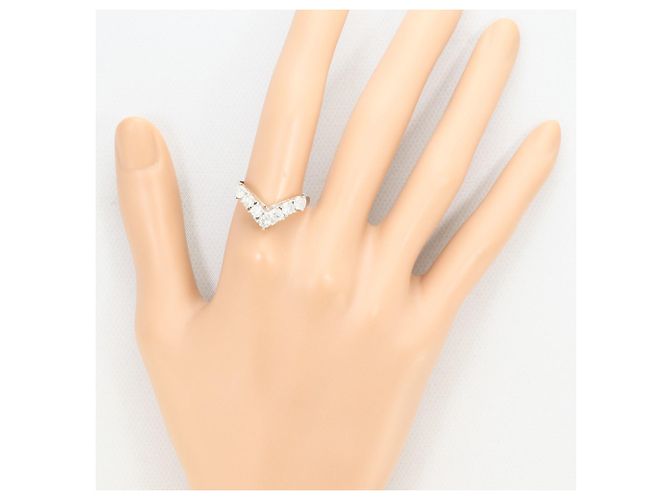 Autre Marque Platin-Bandring mit Diamant - Ansicht 7