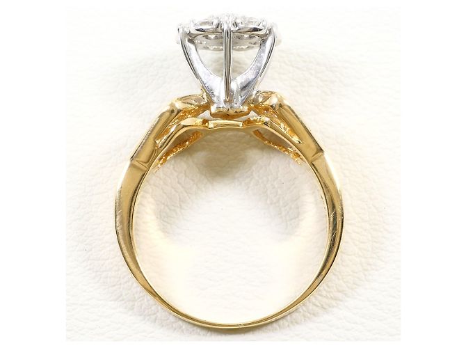 Autre Marque Goldbandring 14K mit Diamant Golden - Ansicht 3