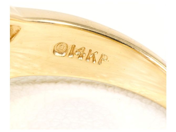 Autre Marque Goldbandring 14K mit Diamant Golden - Ansicht 5
