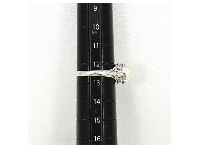Autre Marque Platin-Bandring mit Diamant und Opal - Ansicht 8