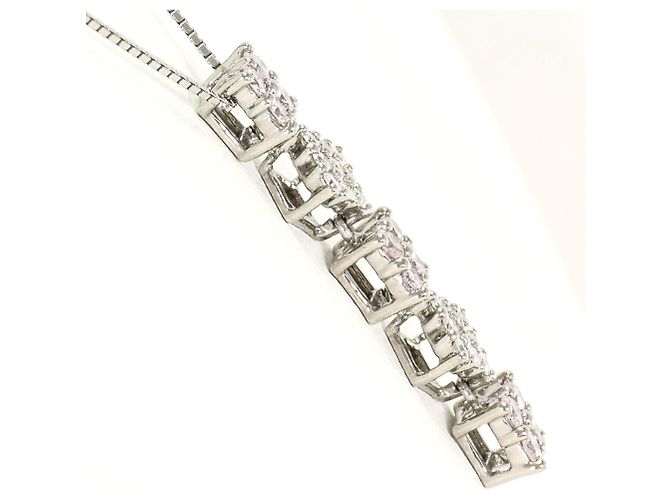 Autre Marque Collana in oro bianco 18K con diamanti rosa D'oro - vista 2