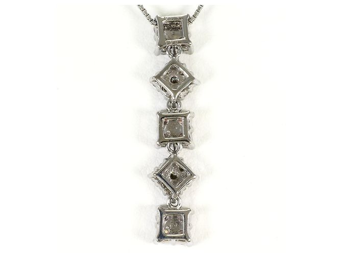 Autre Marque Collana in oro bianco 18K con diamanti rosa D'oro - vista 3