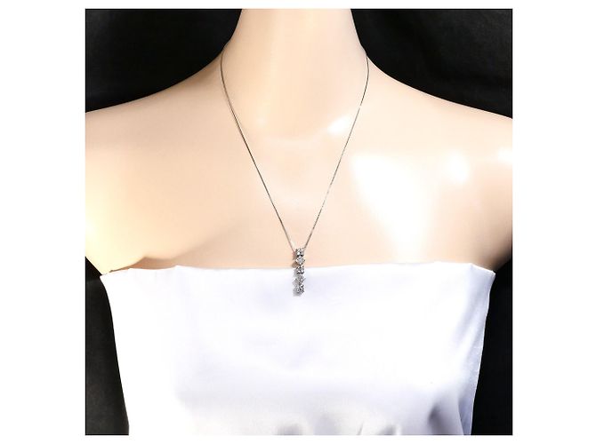 Autre Marque Collana in oro bianco 18K con diamanti rosa D'oro - vista 6