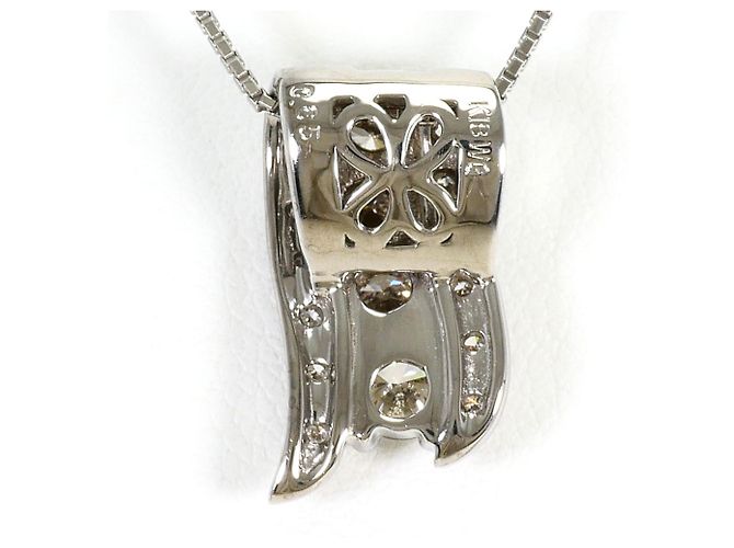 Autre Marque Collar elegante de oro blanco de 18K con diamantes marrones Castaño Dorado - vista 3