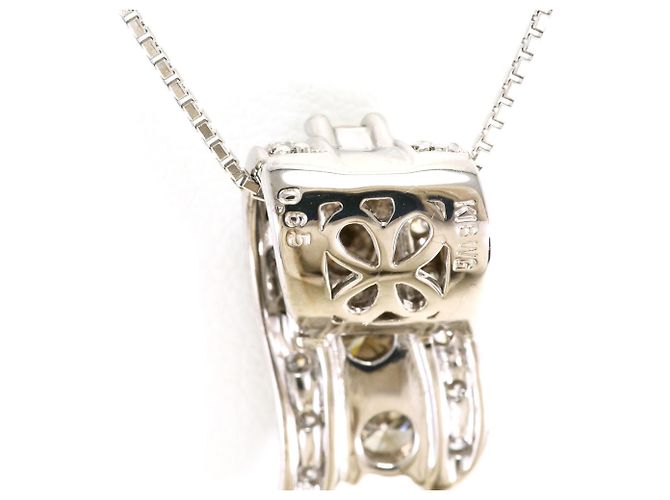 Autre Marque Collar elegante de oro blanco de 18K con diamantes marrones Castaño Dorado - vista 4