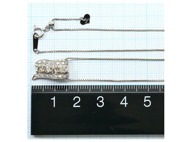 Autre Marque Collar elegante de oro blanco de 18K con diamantes marrones Castaño Dorado - vista 5