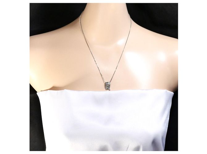 Autre Marque Collar elegante de oro blanco de 18K con diamantes marrones Castaño Dorado - vista 6