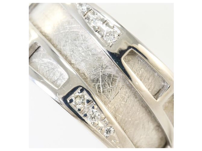 Autre Marque Ehering aus 18K Weißgold mit Diamanten Golden - Ansicht 2