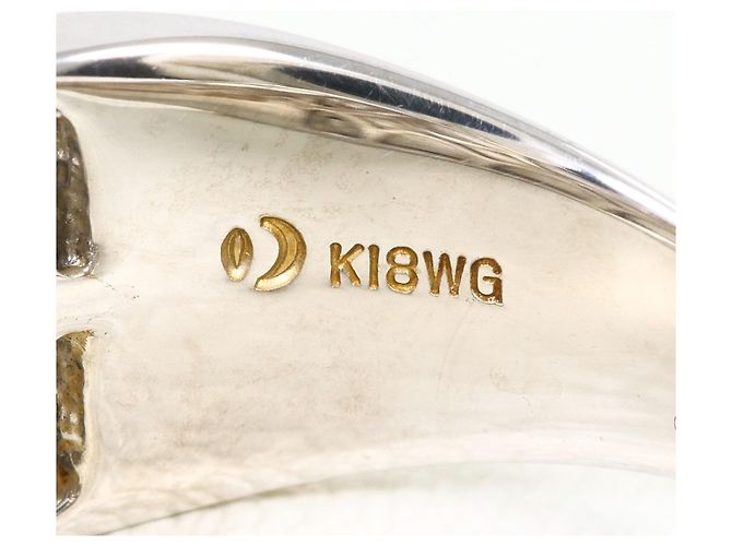 Autre Marque Ehering aus 18K Weißgold mit Diamanten Golden - Ansicht 5