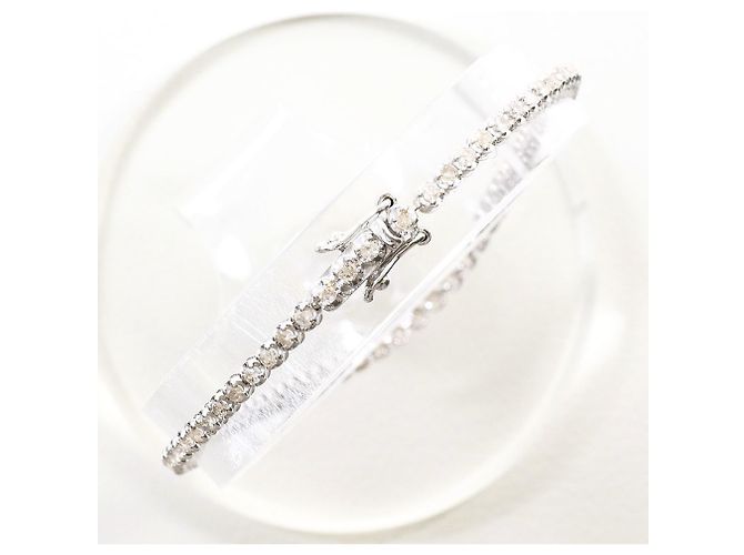 Autre Marque Bracciale con charm in oro bianco 18K e diamante D'oro - vista 3