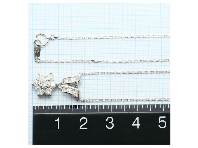Autre Marque Platinhalskette mit Diamant - Ansicht 5