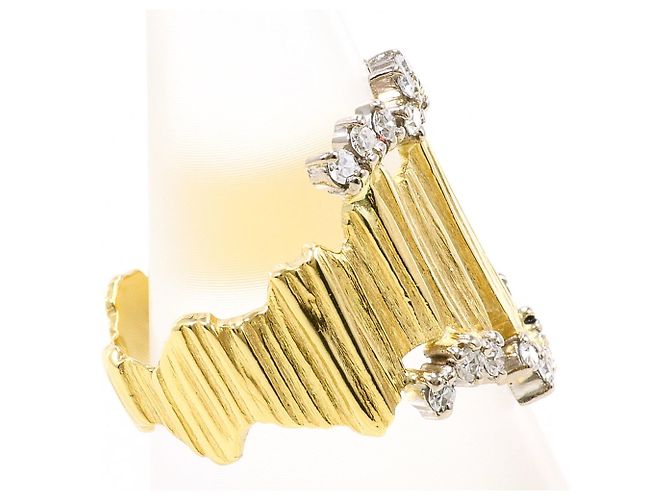 Autre Marque Goldbandring aus 18K Gold mit Diamant Golden - Ansicht 3
