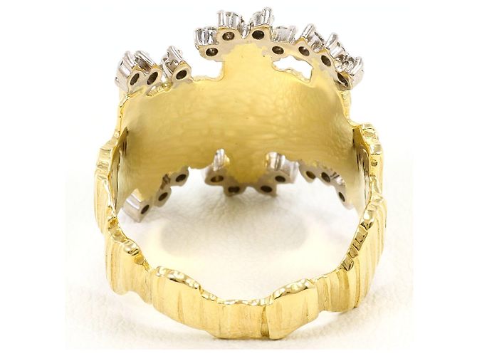 Autre Marque Goldbandring aus 18K Gold mit Diamant Golden - Ansicht 4