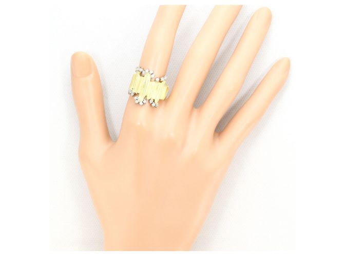 Autre Marque Goldbandring aus 18K Gold mit Diamant Golden - Ansicht 6