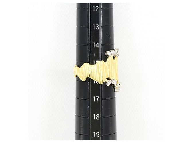 Autre Marque Goldbandring aus 18K Gold mit Diamant Golden - Ansicht 7