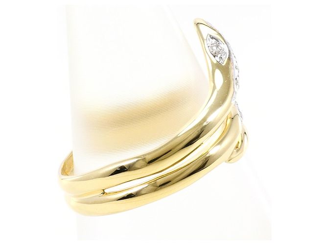 Autre Marque Anello fede in oro giallo e bianco 10K con diamanti D'oro - vista 2