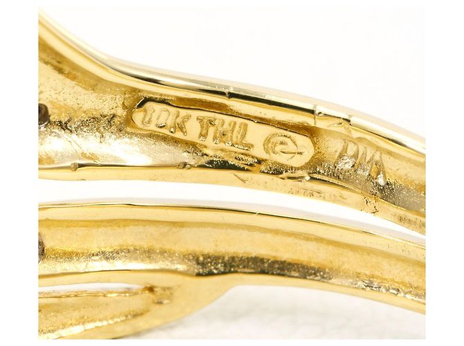 Autre Marque Anello fede in oro giallo e bianco 10K con diamanti D'oro - vista 4