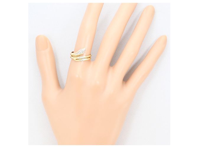 Autre Marque Anello fede in oro giallo e bianco 10K con diamanti D'oro - vista 5