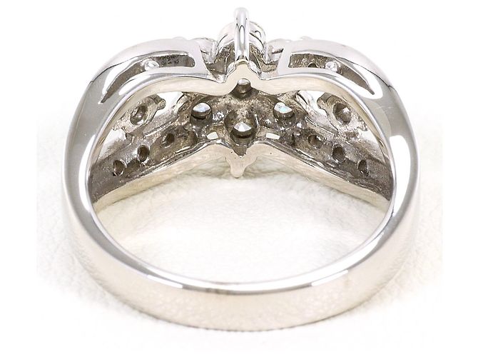 Autre Marque Ehering aus 18K Weißgold mit Diamanten Golden - Ansicht 4