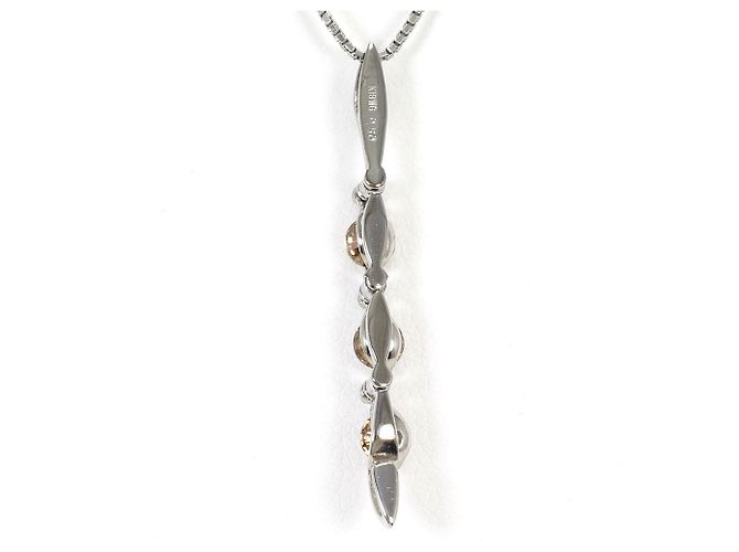 Autre Marque Collana in oro bianco 18K con diamante brown Marrone D'oro - vista 3