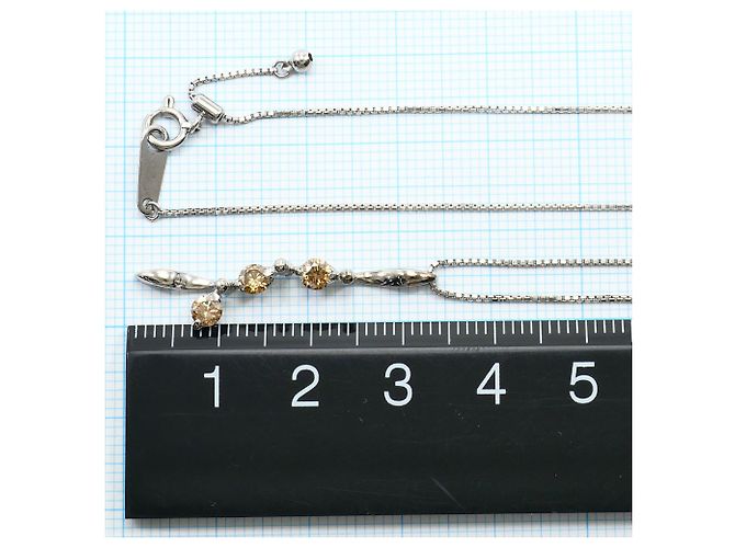 Autre Marque Collana in oro bianco 18K con diamante brown Marrone D'oro - vista 6