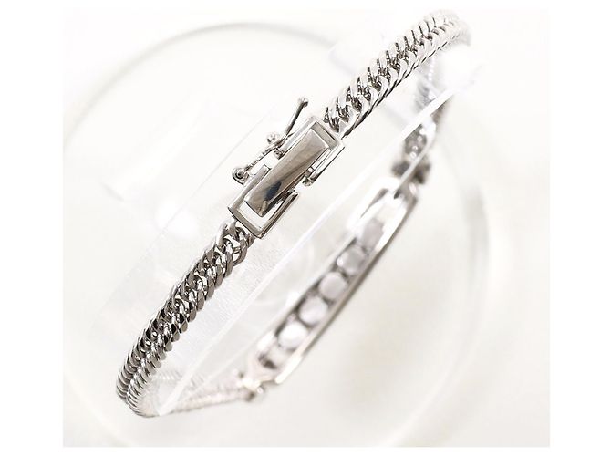 Autre Marque Bracciale con charm in oro bianco 14K con diamante D'oro - vista 3