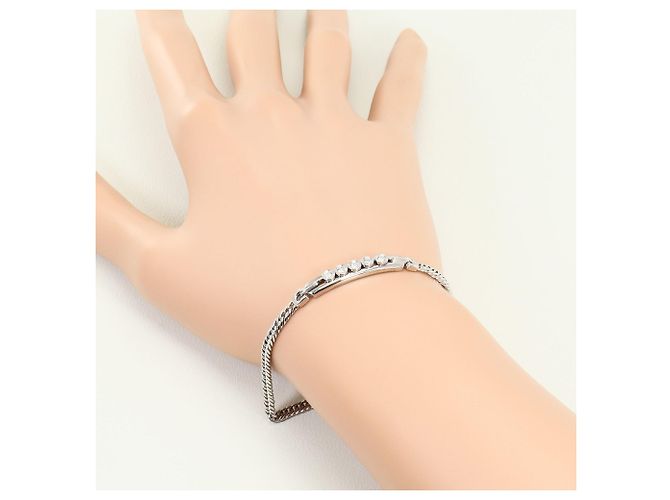 Autre Marque Bracciale con charm in oro bianco 14K con diamante D'oro - vista 5