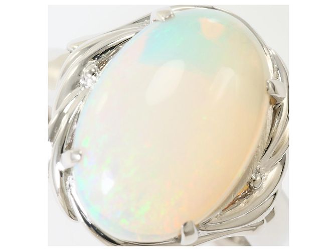 Autre Marque PT900 Platinbandring mit Opal - Ansicht 2
