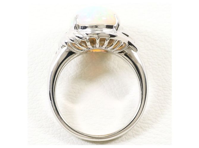 Autre Marque PT900 Platinbandring mit Opal - Ansicht 4
