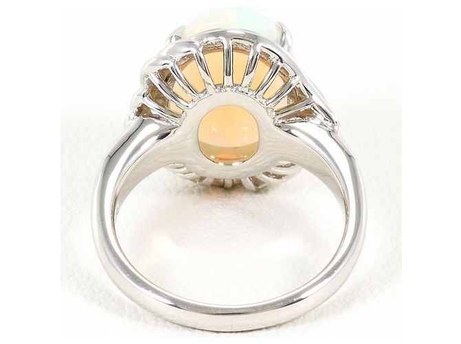 Autre Marque PT900 Platinbandring mit Opal - Ansicht 5