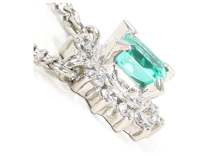 Autre Marque Collana in platino con diamante e smeraldo - vista 2