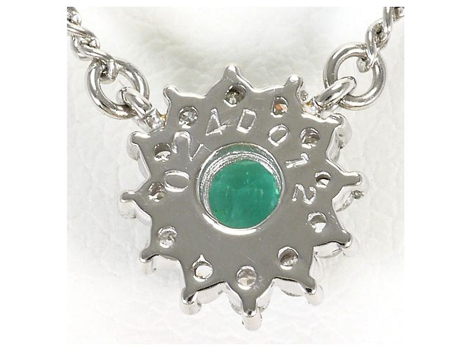 Autre Marque Collana in platino con diamante e smeraldo - vista 3
