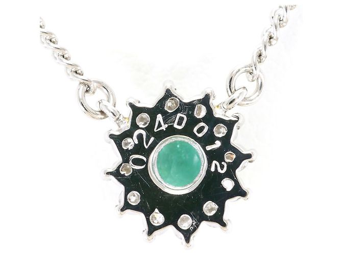 Autre Marque Collana in platino con diamante e smeraldo - vista 4