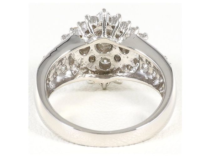 Autre Marque Platinband-Ring PT850 mit Diamant - Ansicht 4